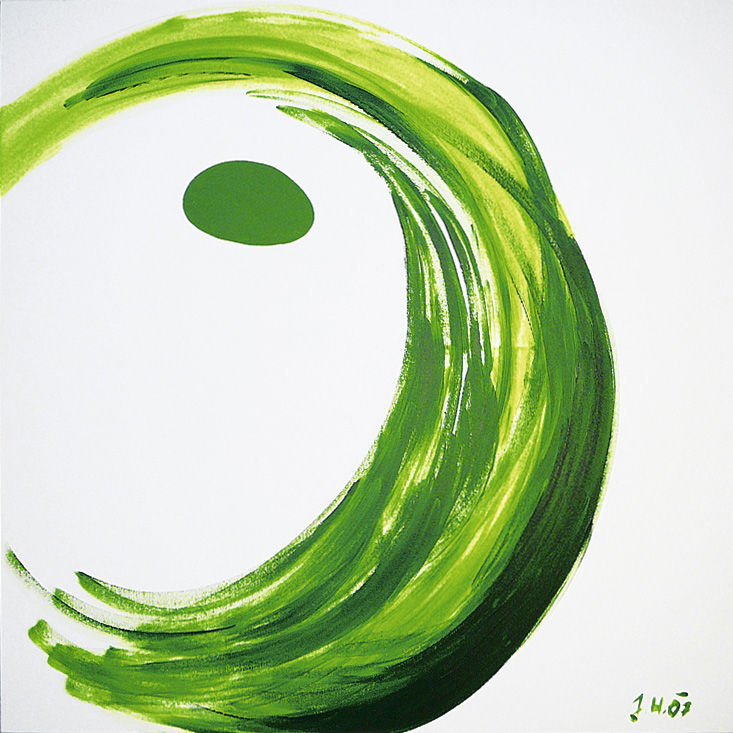 Moderní abstraktní obraz "Zelený bod"
