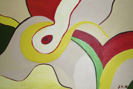 Moderní abstraktní obraz Jane H . z cyklu "Osobní obrazy" pro Andrejku- Vztah